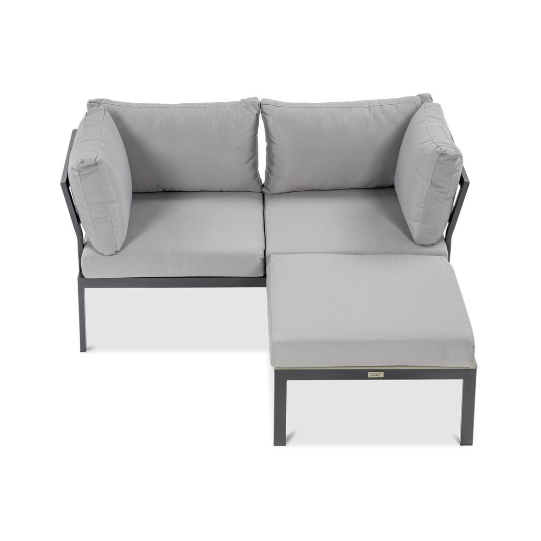 widok z boku na zestaw java jasno szary z elementem narożnym