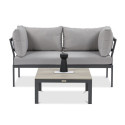szaro jasny zestaw ogrodowy java jako sofa i stolik kawowy