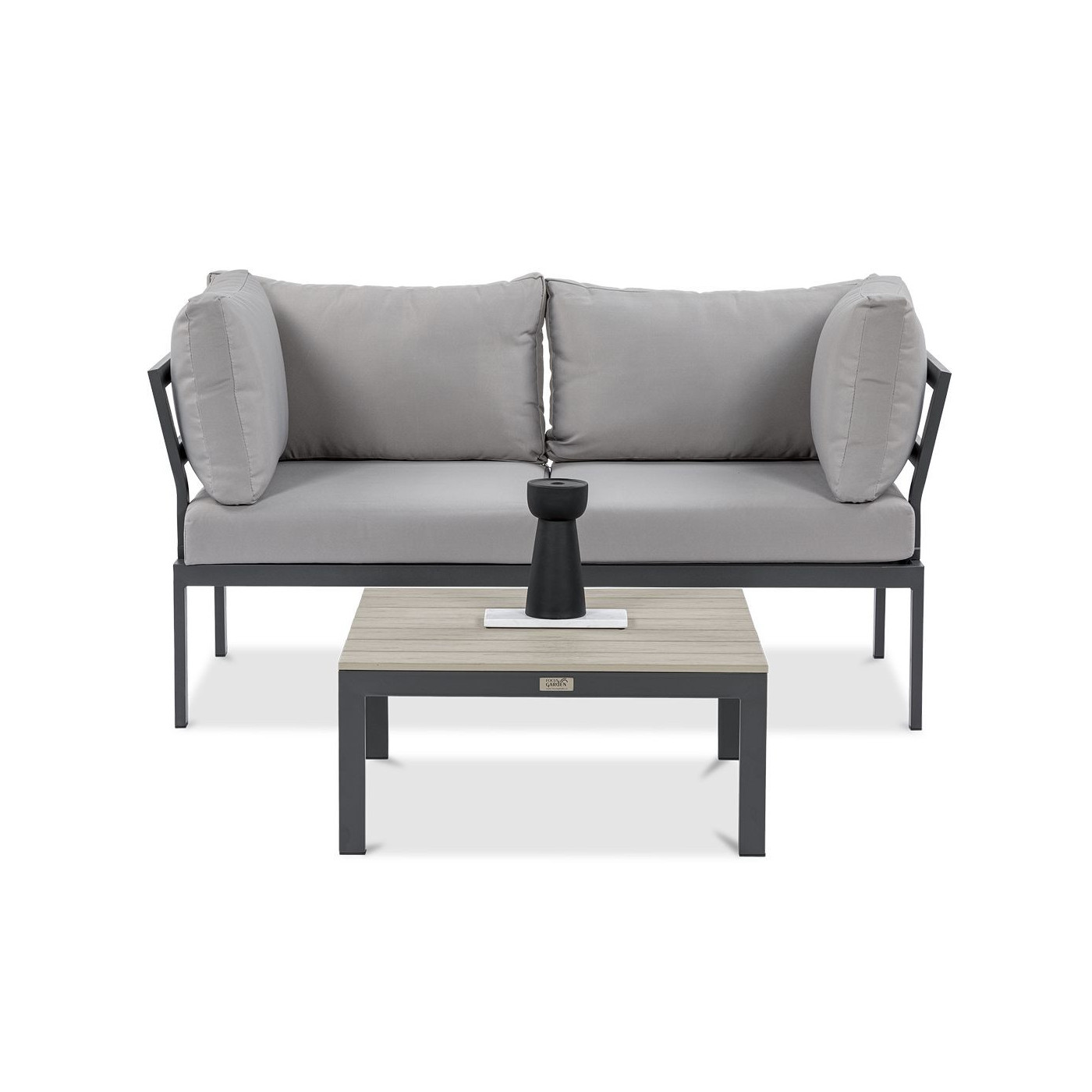szaro jasny zestaw ogrodowy java jako sofa i stolik kawowy