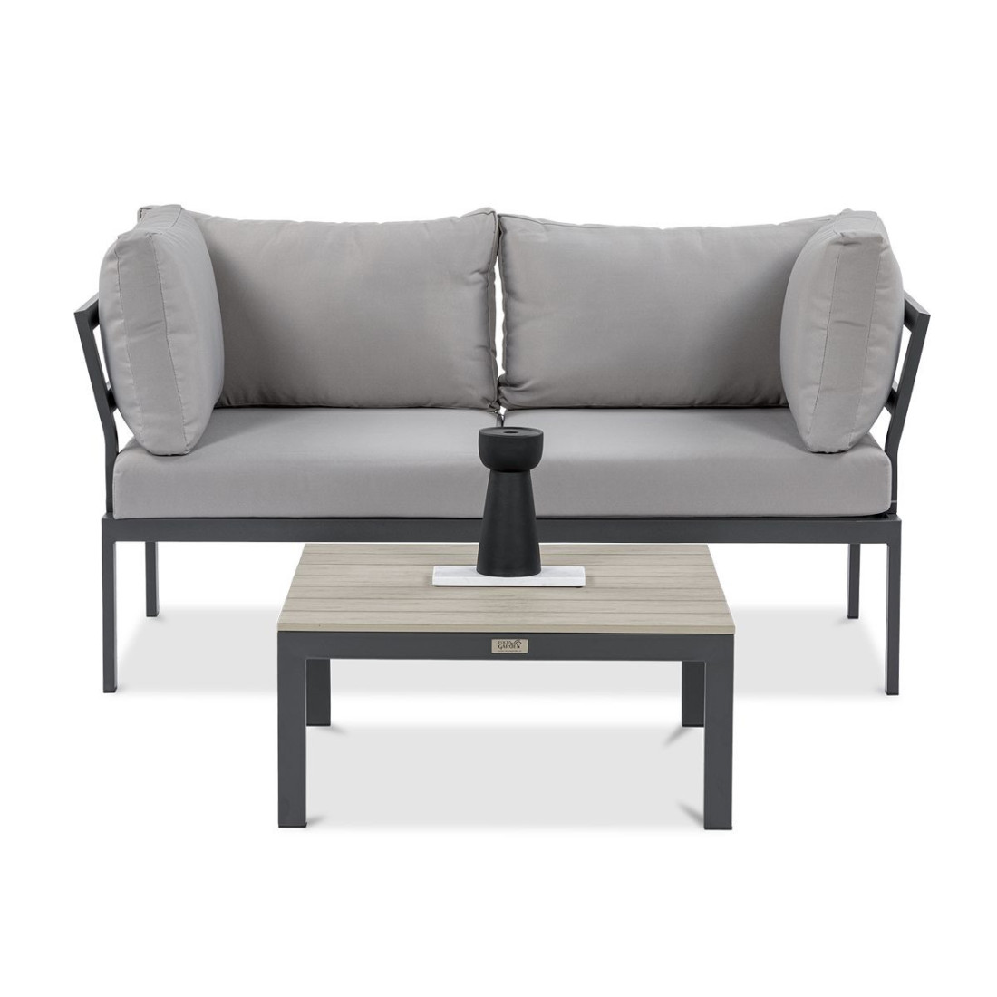 szaro jasny zestaw ogrodowy java jako sofa i stolik kawowy