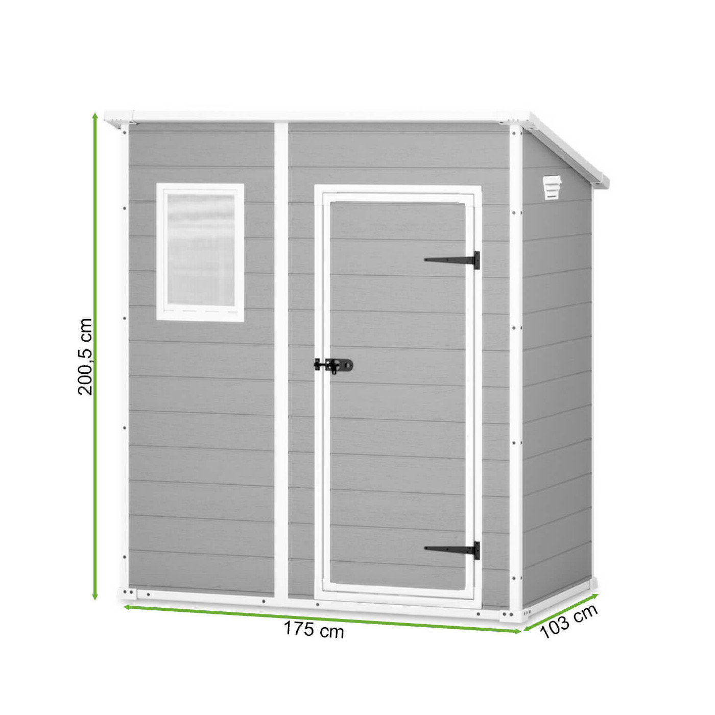 Domek ogrodowy Manor Pent 6x4, 183,5x111cm, Keter, wymiary domku