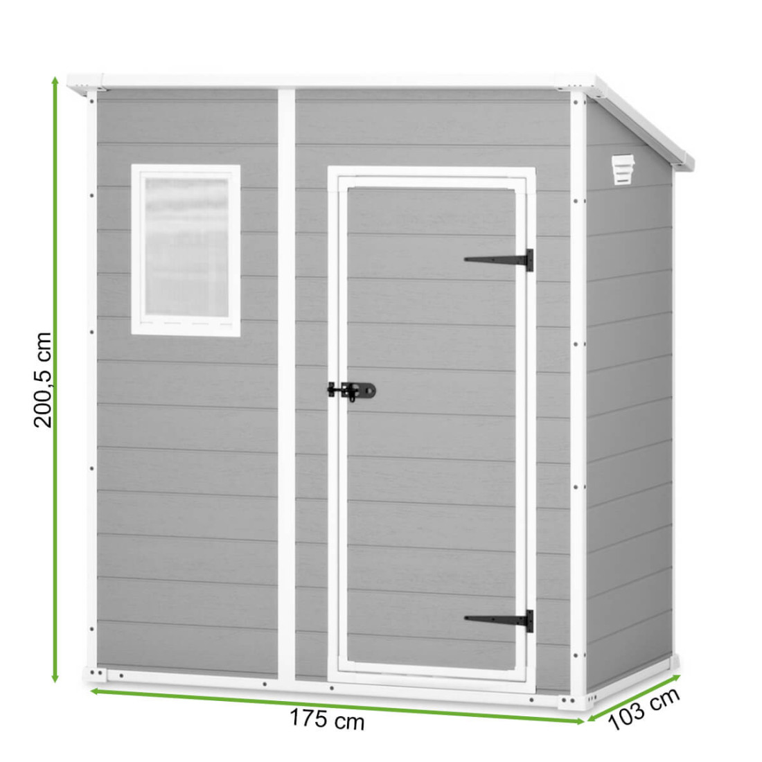 Domek ogrodowy Manor Pent 6x4, 183,5x111cm, Keter, wymiary domku