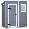 Domek ogrodowy Manor Pent 6x4, 183,5x111cm, Keter, szary z białymi elementami 