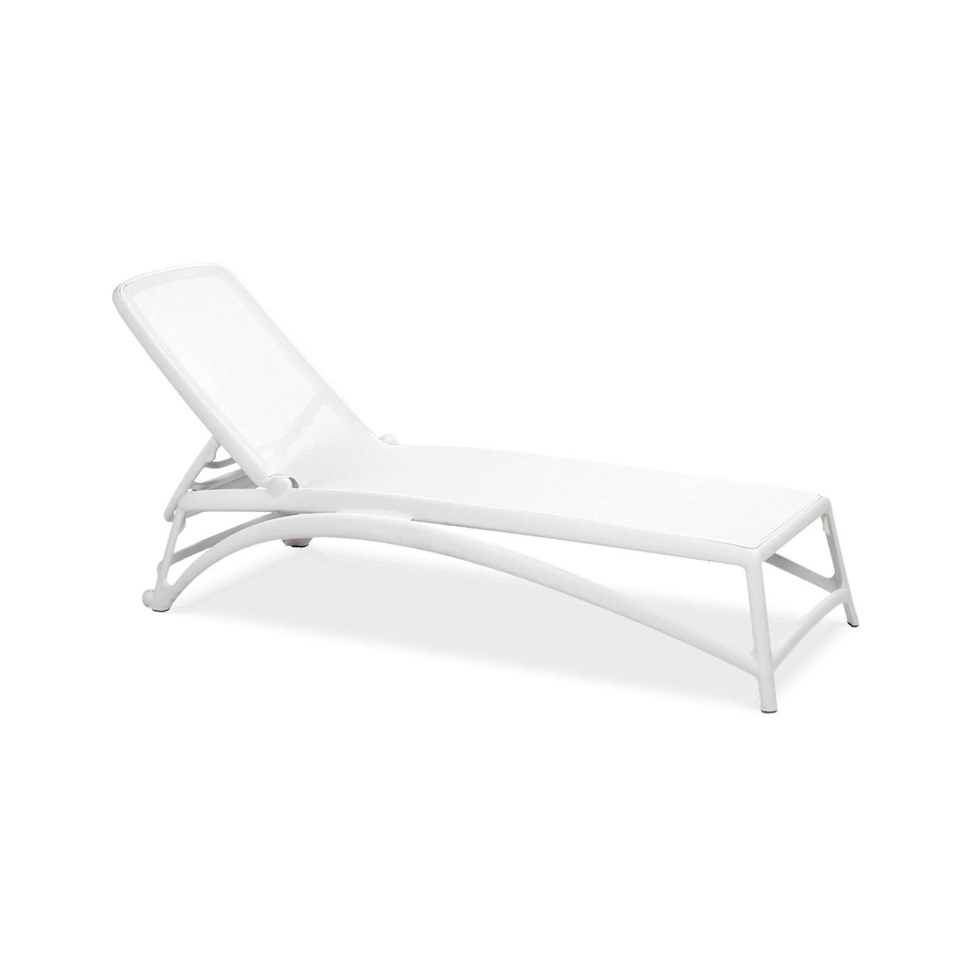 biały regulowany leżak 