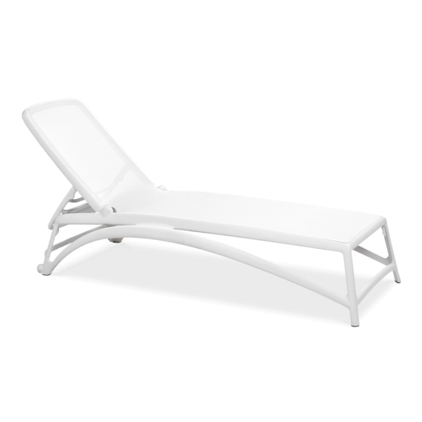 biały regulowany leżak 