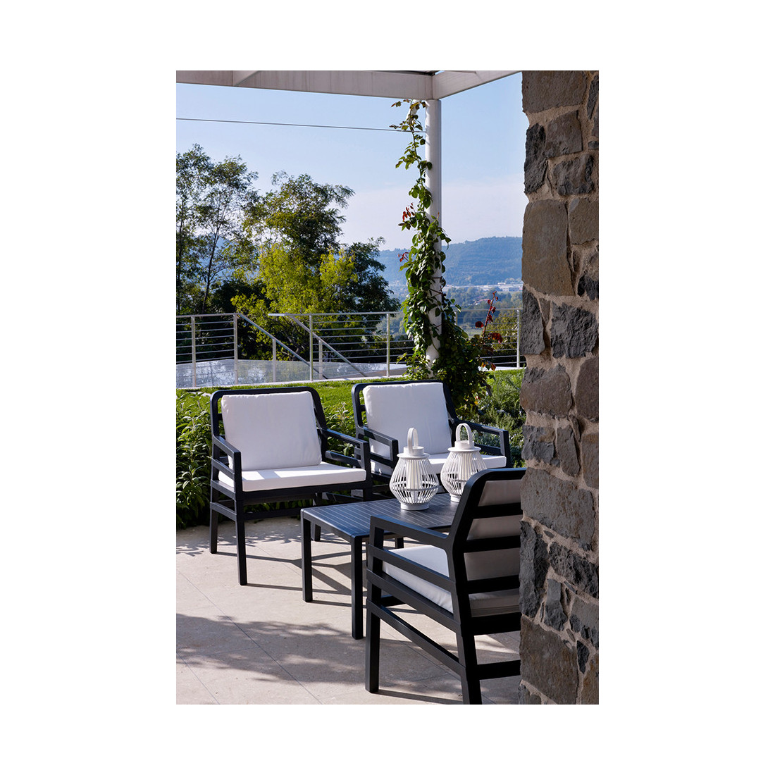 Fotel ogrodowy Nardi Aria Antracite Acrylic Grigio