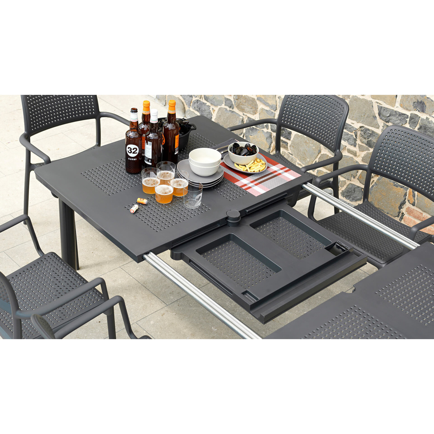 LIBECCIO 160-210 WHITE WHITE TABLE