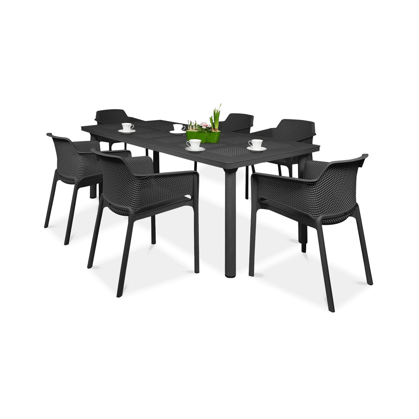 NET/LIBECCIO 6+1 ANTHRACITE SET