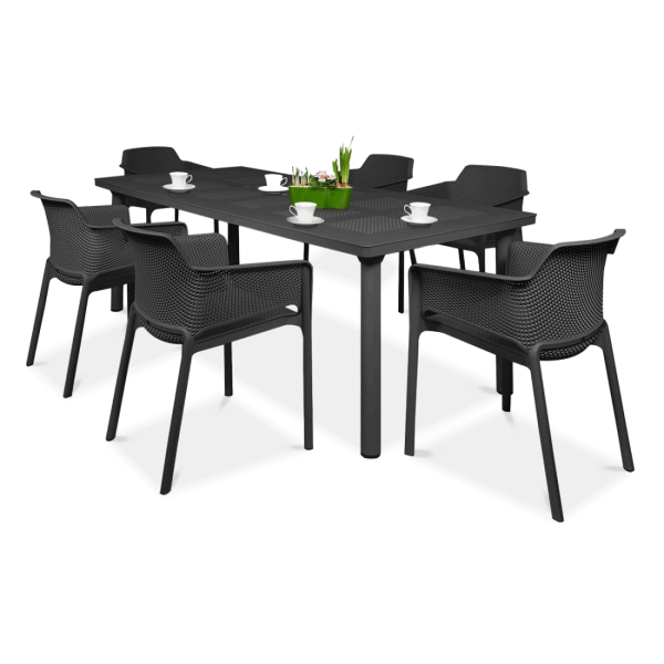 NET/LIBECCIO 6+1 ANTHRACITE SET