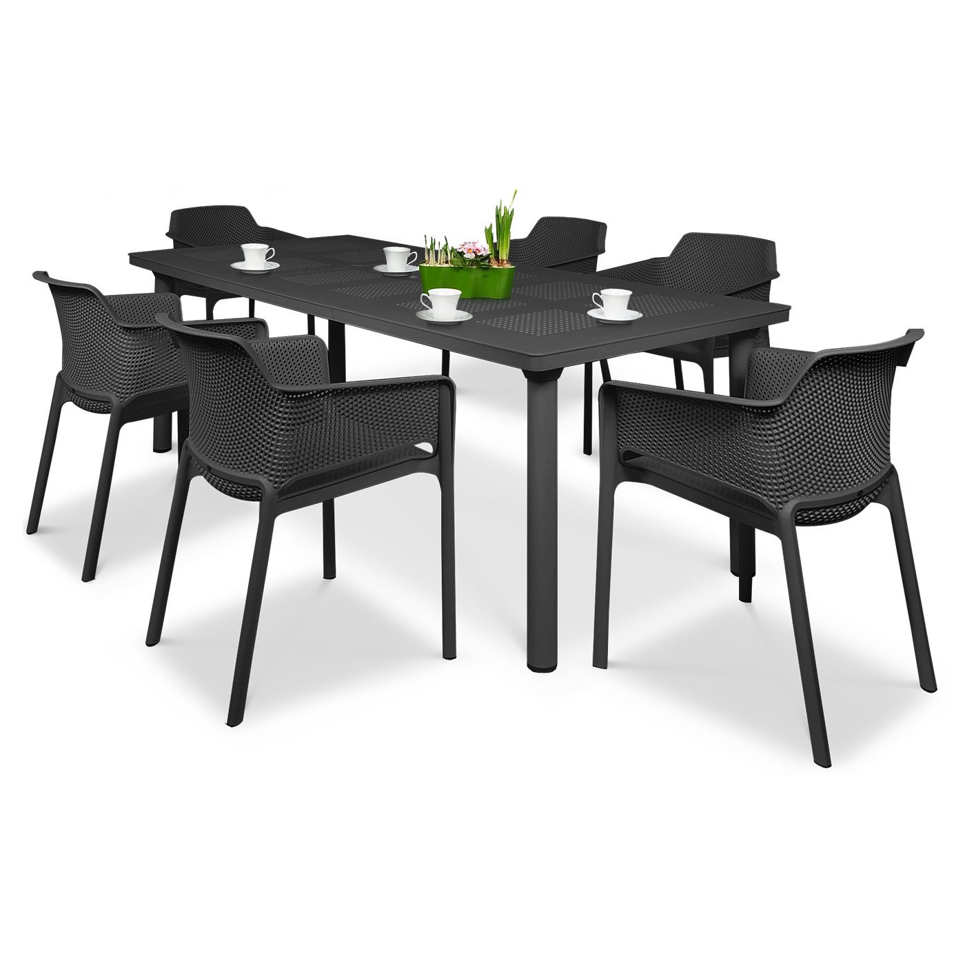 NET/LIBECCIO 6+1 ANTHRACITE SET