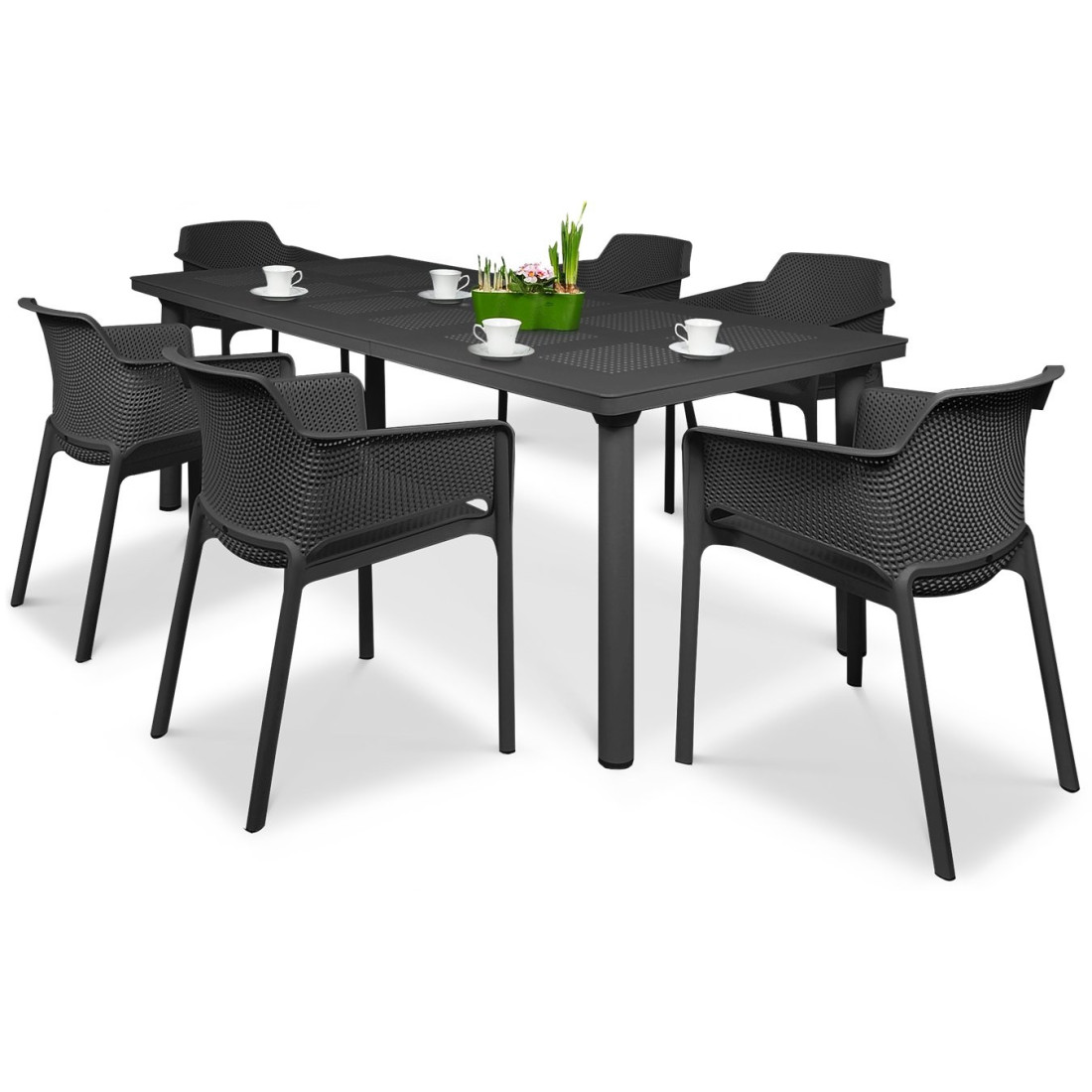 NET/LIBECCIO 6+1 ANTHRACITE SET