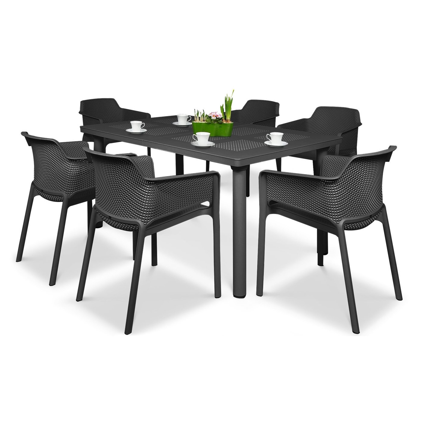 NET/LIBECCIO 6+1 ANTHRACITE SET