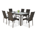 Zestaw mebli ogrodowych technorattanowych Fiesta/Venecja 6+1 brązowy