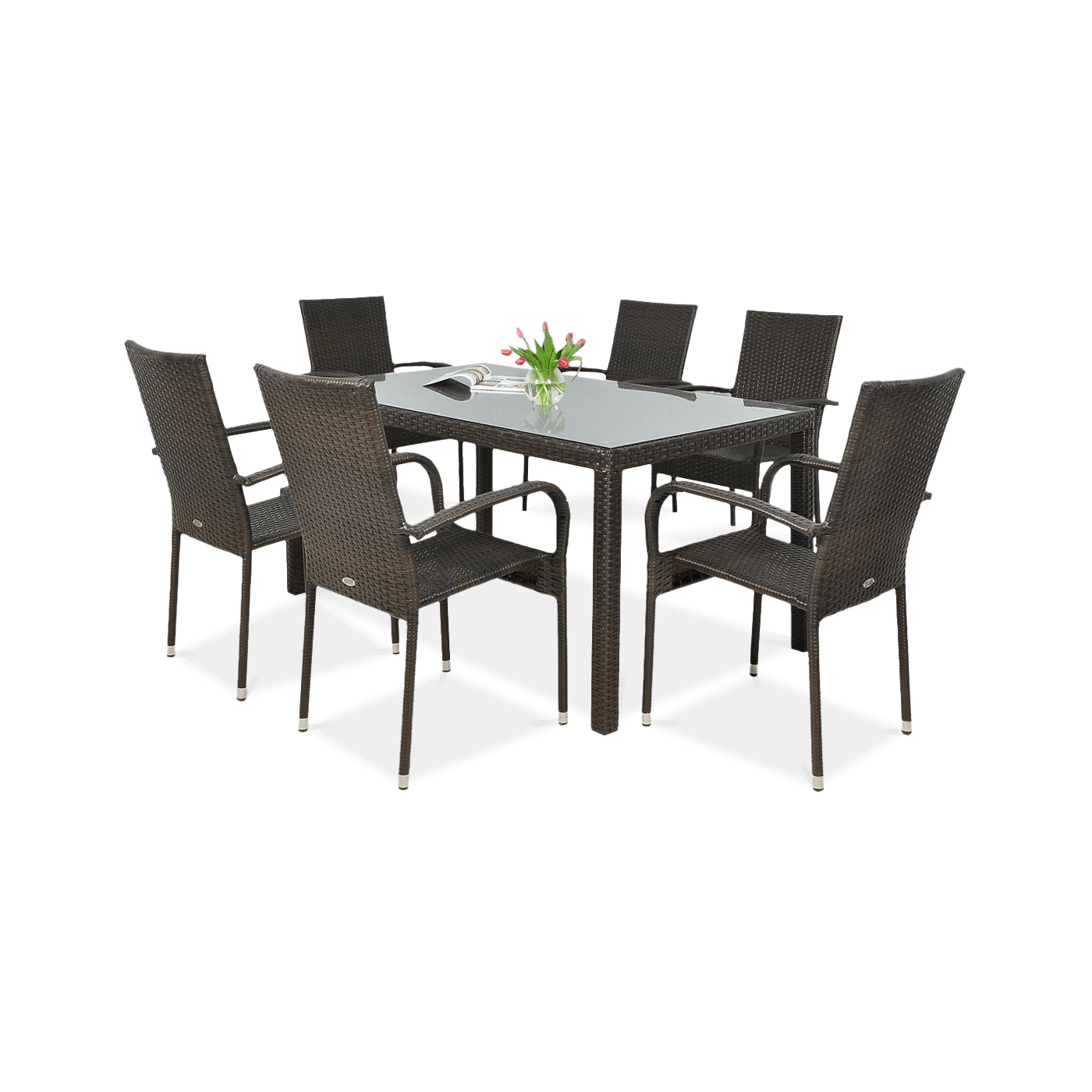 Zestaw mebli ogrodowych technorattanowych Fiesta/Venecja 6+1 brązowy