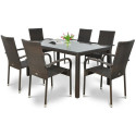 Zestaw mebli ogrodowych technorattanowych Fiesta/Venecja 6+1 brązowy