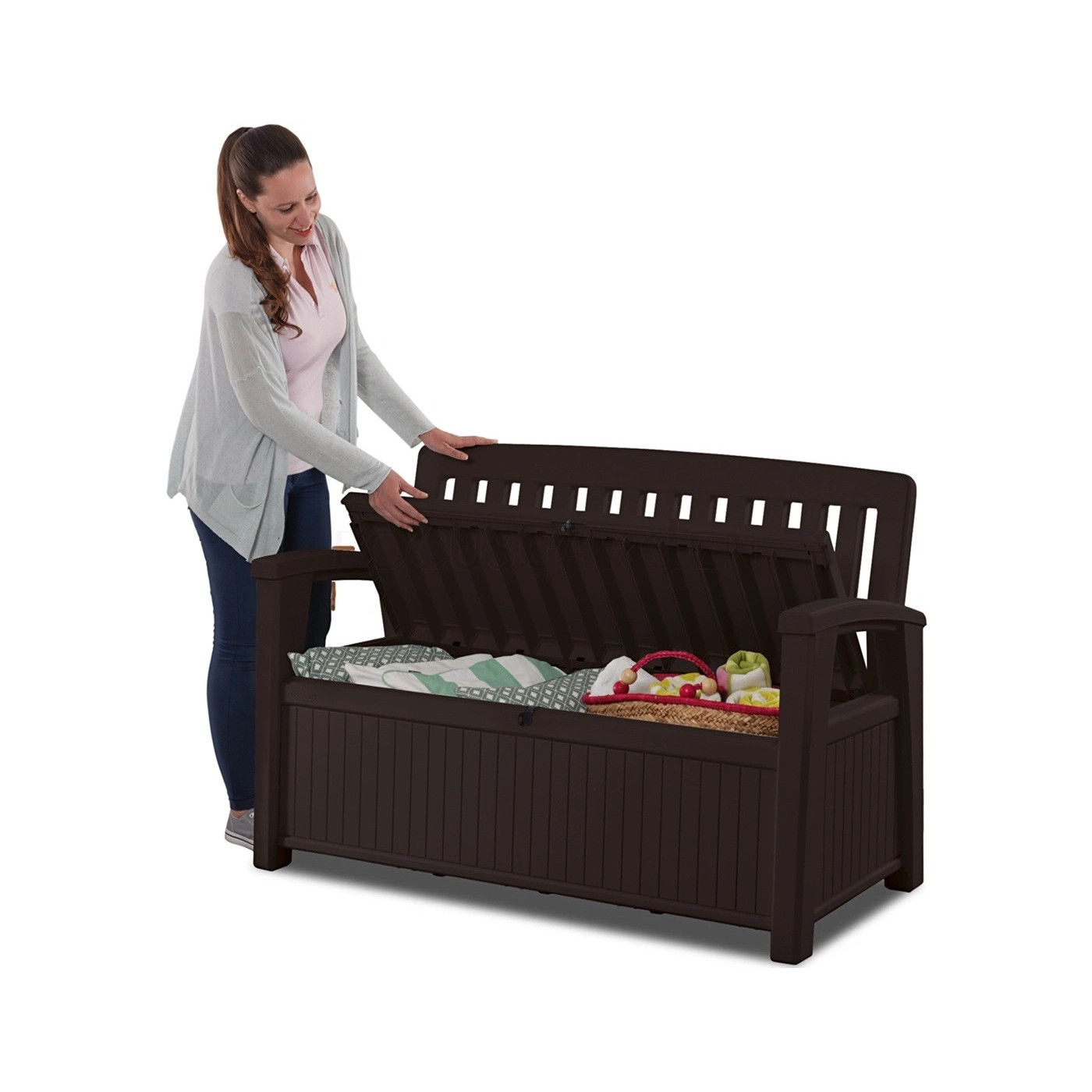 PATIO BENCH BENCH/BOX BROWN