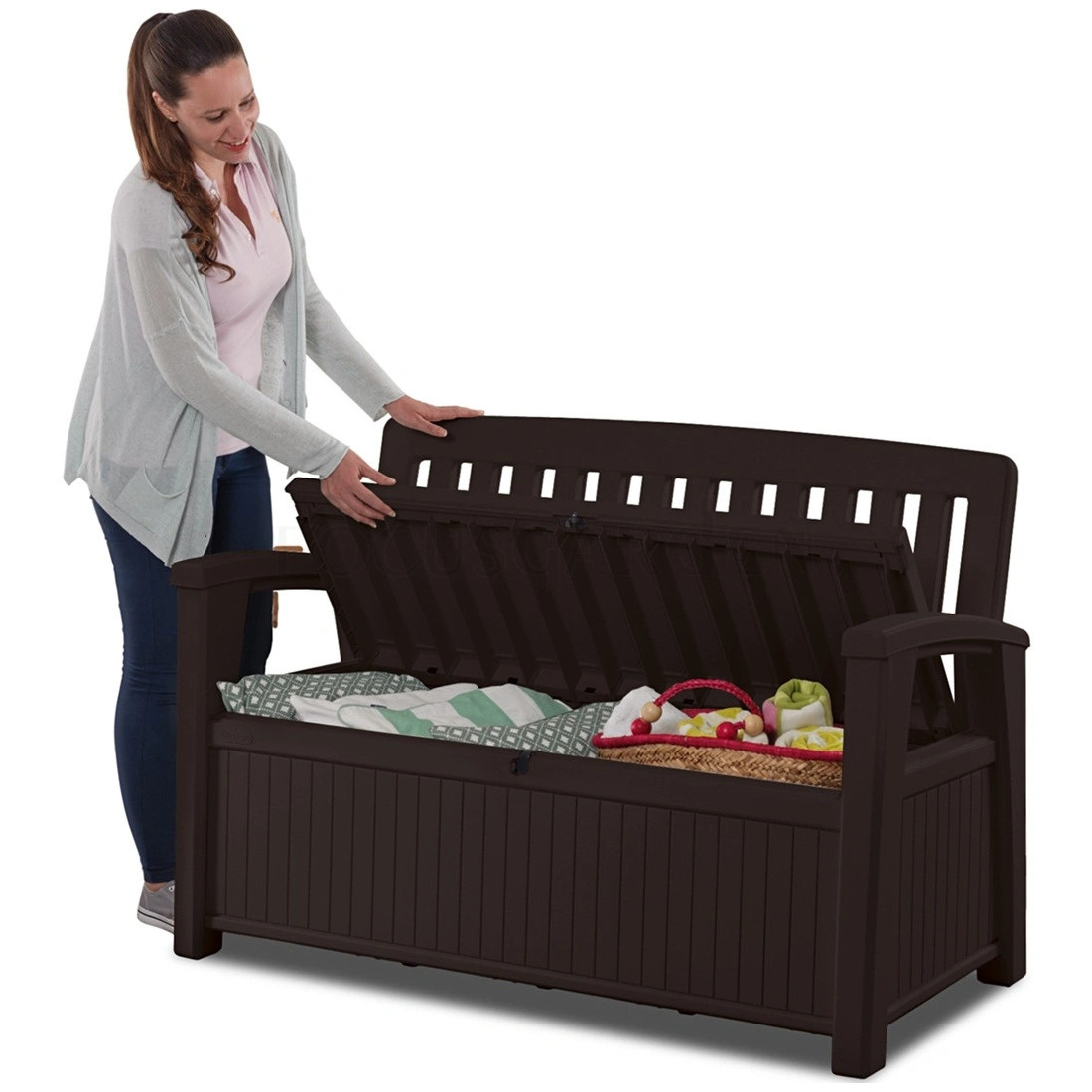 PATIO BENCH ŁAWKA/SKRZYNIA BROWN