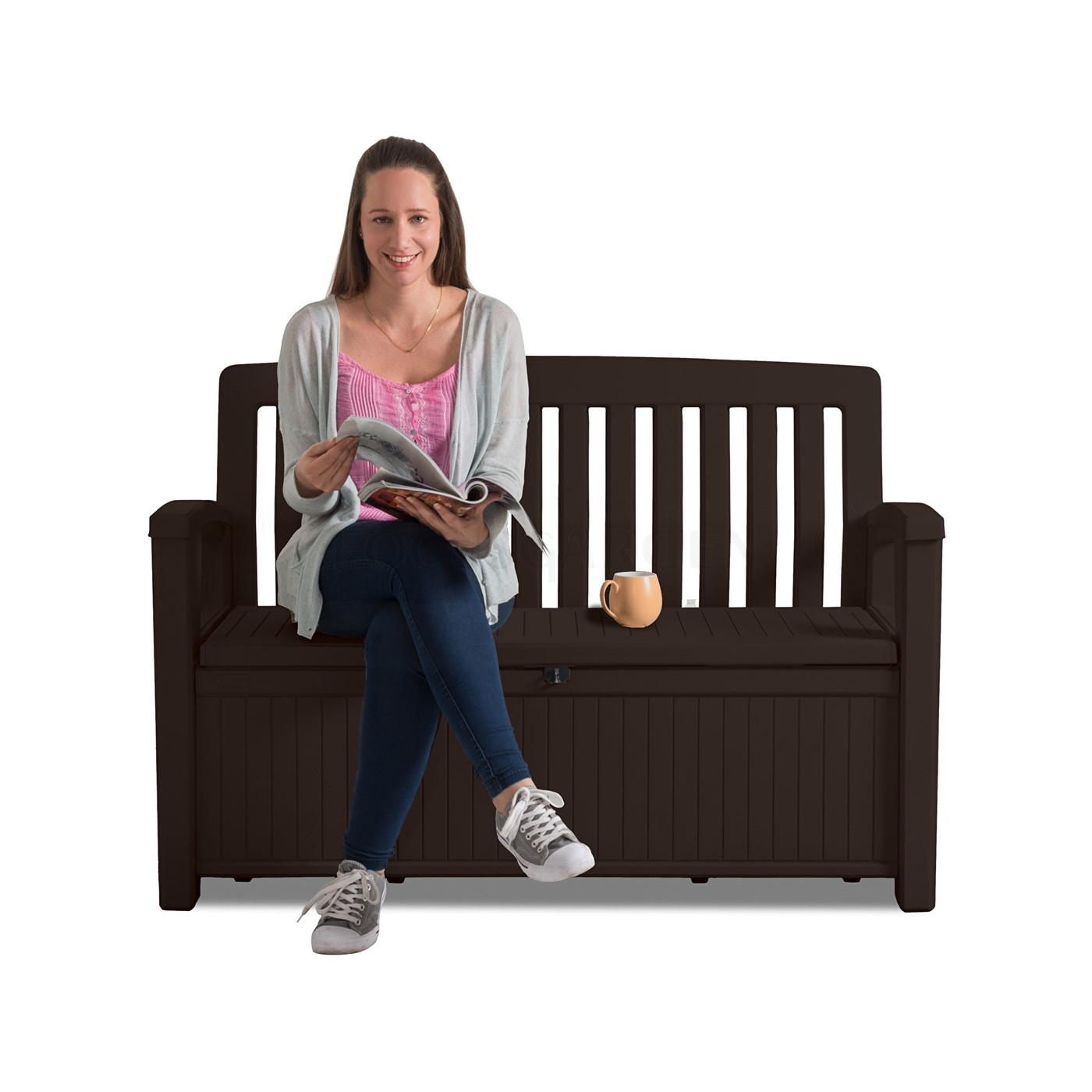 PATIO BENCH BENCH/BOX BROWN