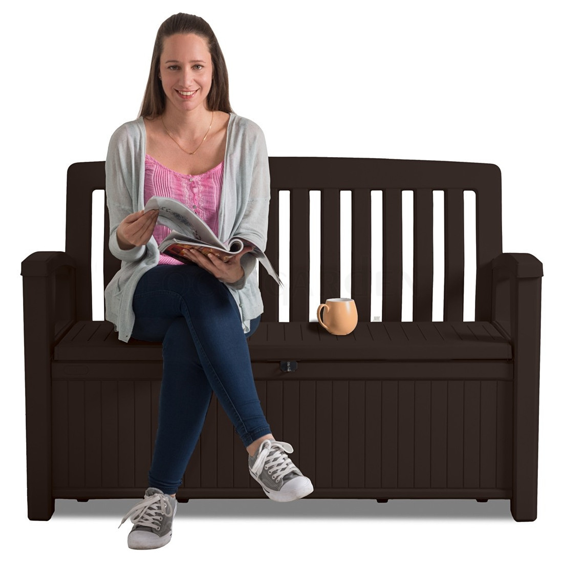 PATIO BENCH BENCH/BOX BROWN