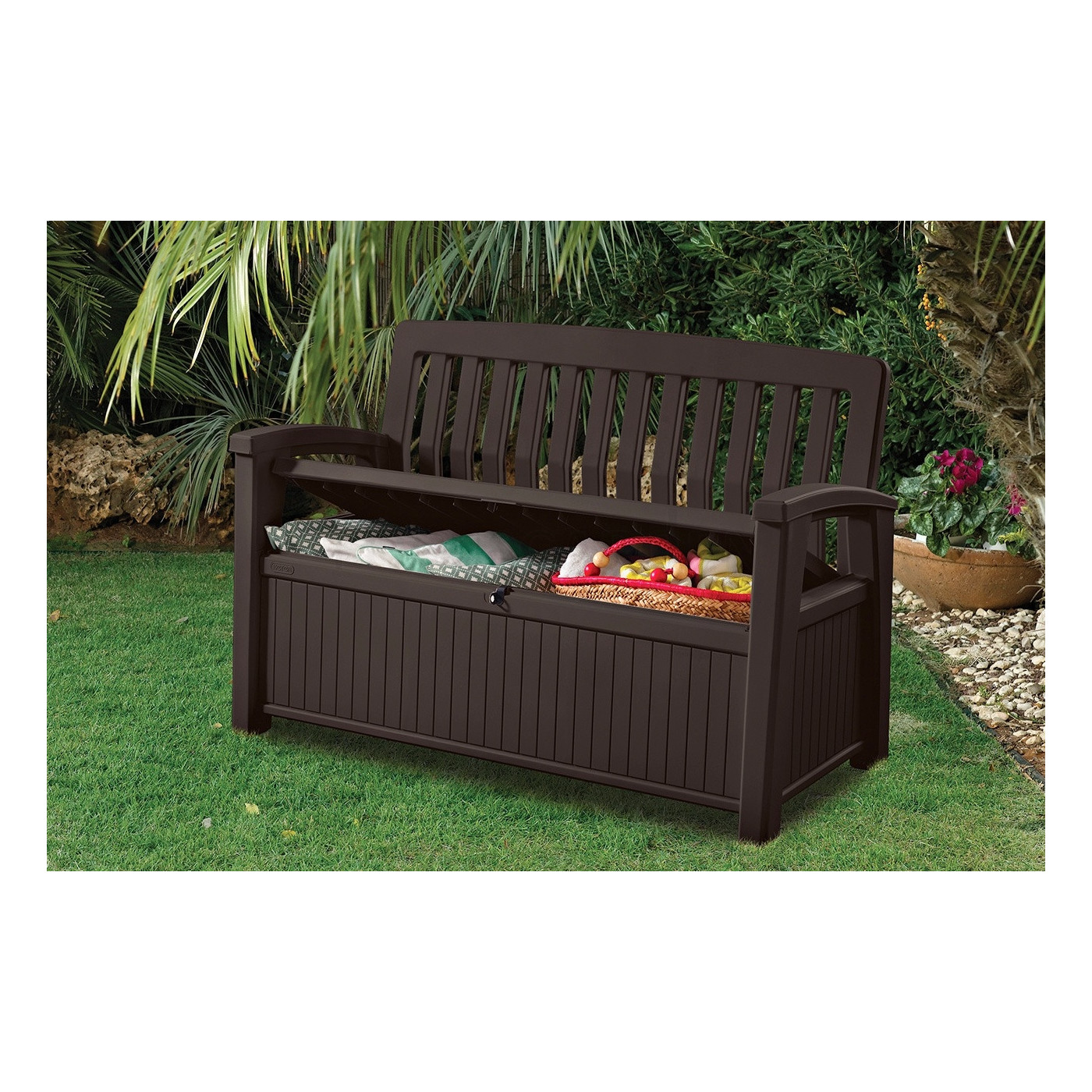 PATIO BENCH BENCH/BOX BROWN