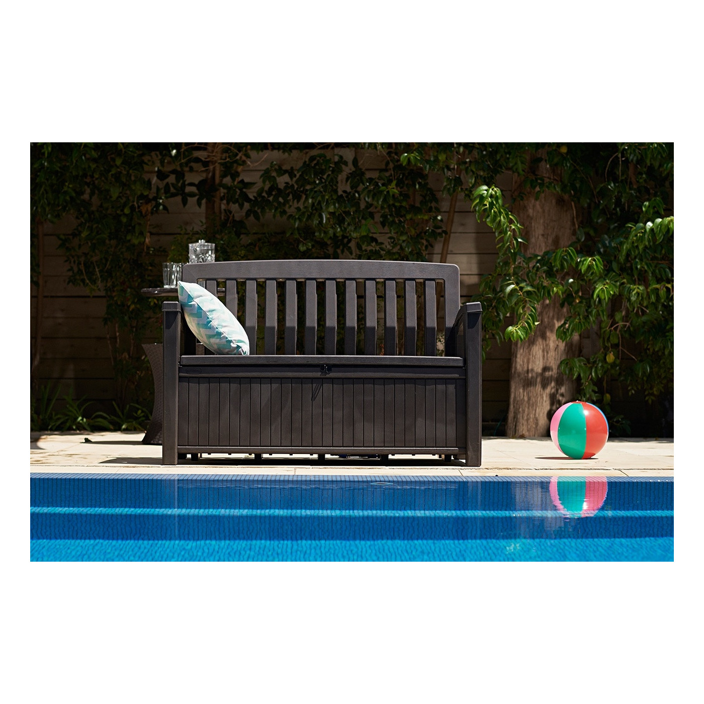 PATIO BENCH BENCH/BOX BROWN