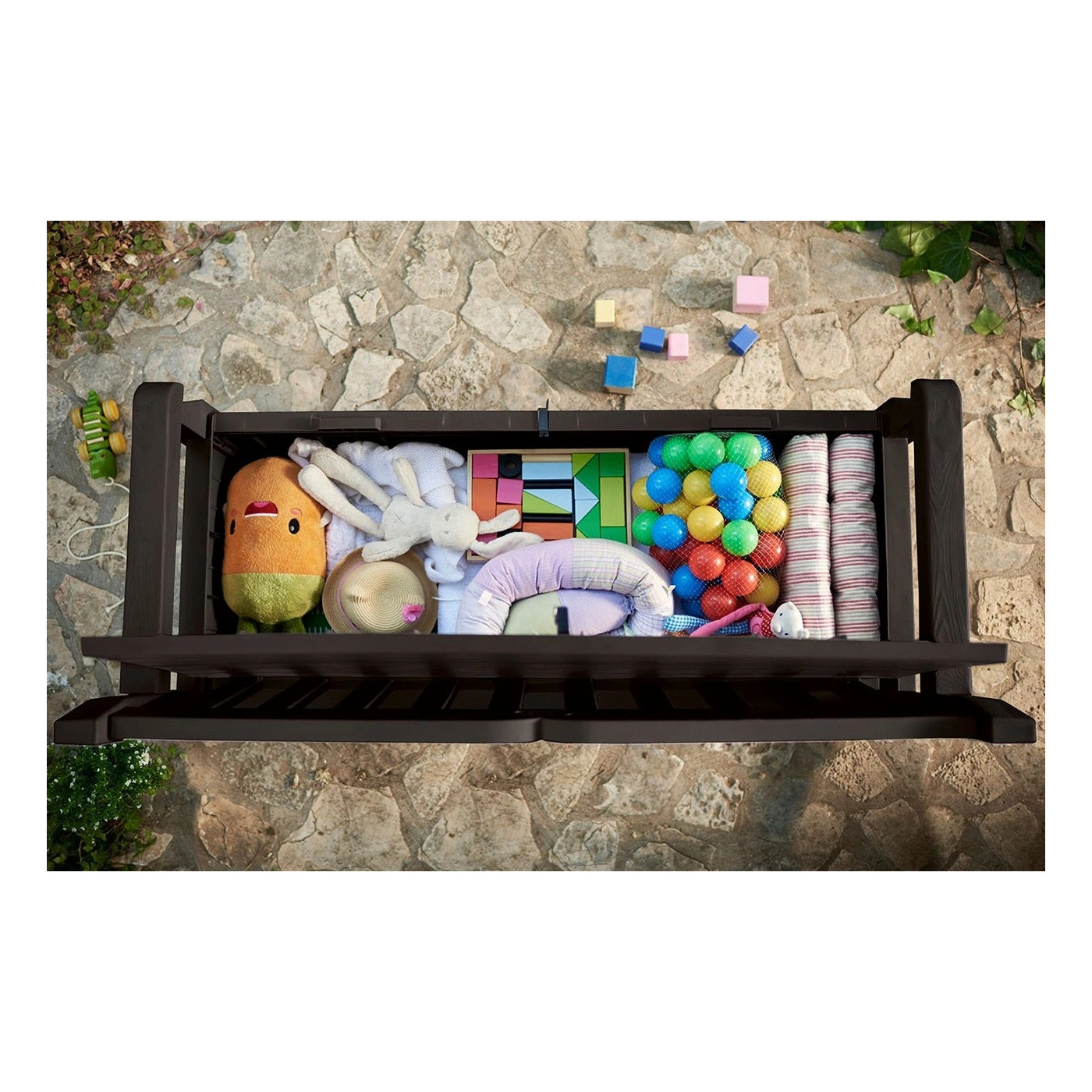 PATIO BENCH BENCH/BOX BROWN