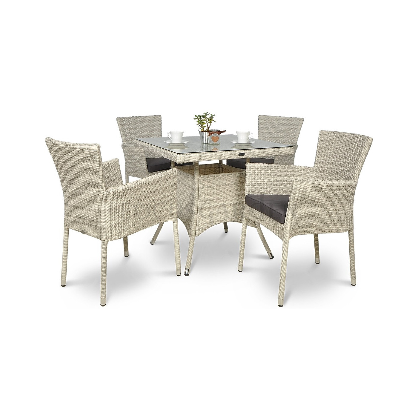 Zestaw technorattanu Leridalugo 4+1 White