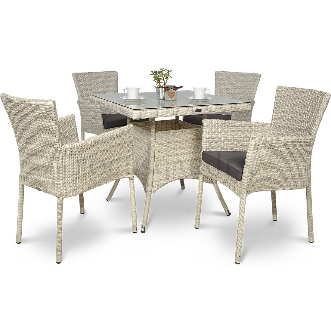 Zestaw technorattanu Leridalugo 4+1 White