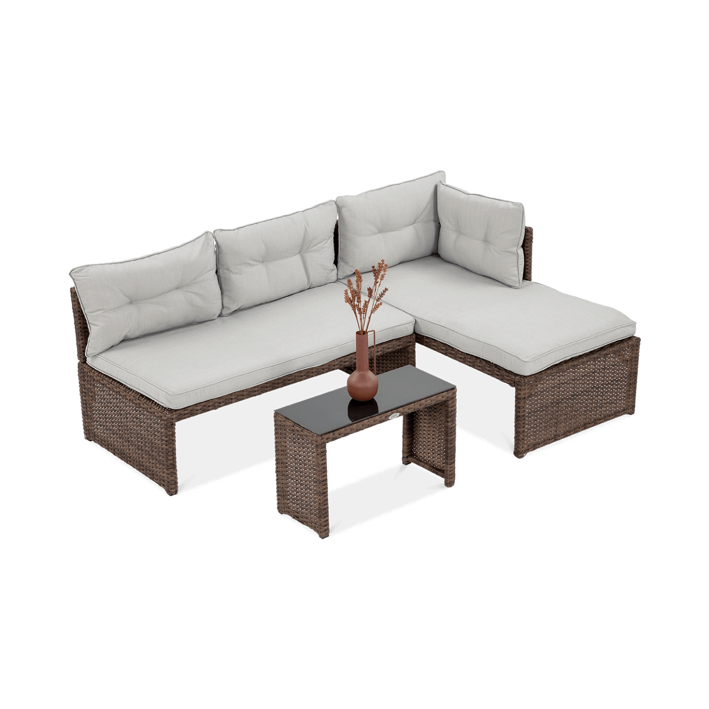 Naroznik technorattanowy Canvas Brown