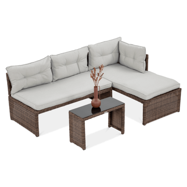 Naroznik technorattanowy Canvas Brown