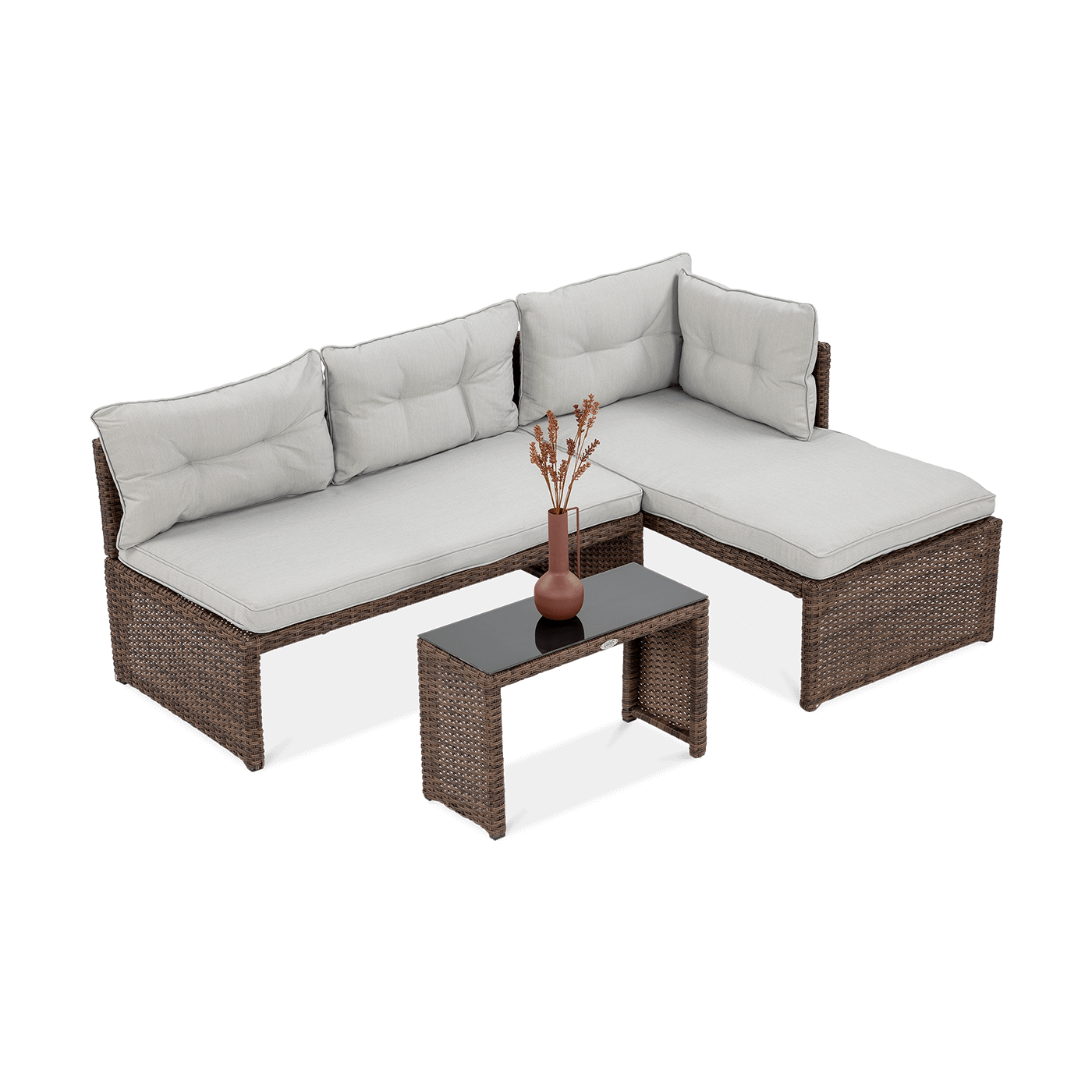 Naroznik technorattanowy Canvas Brown