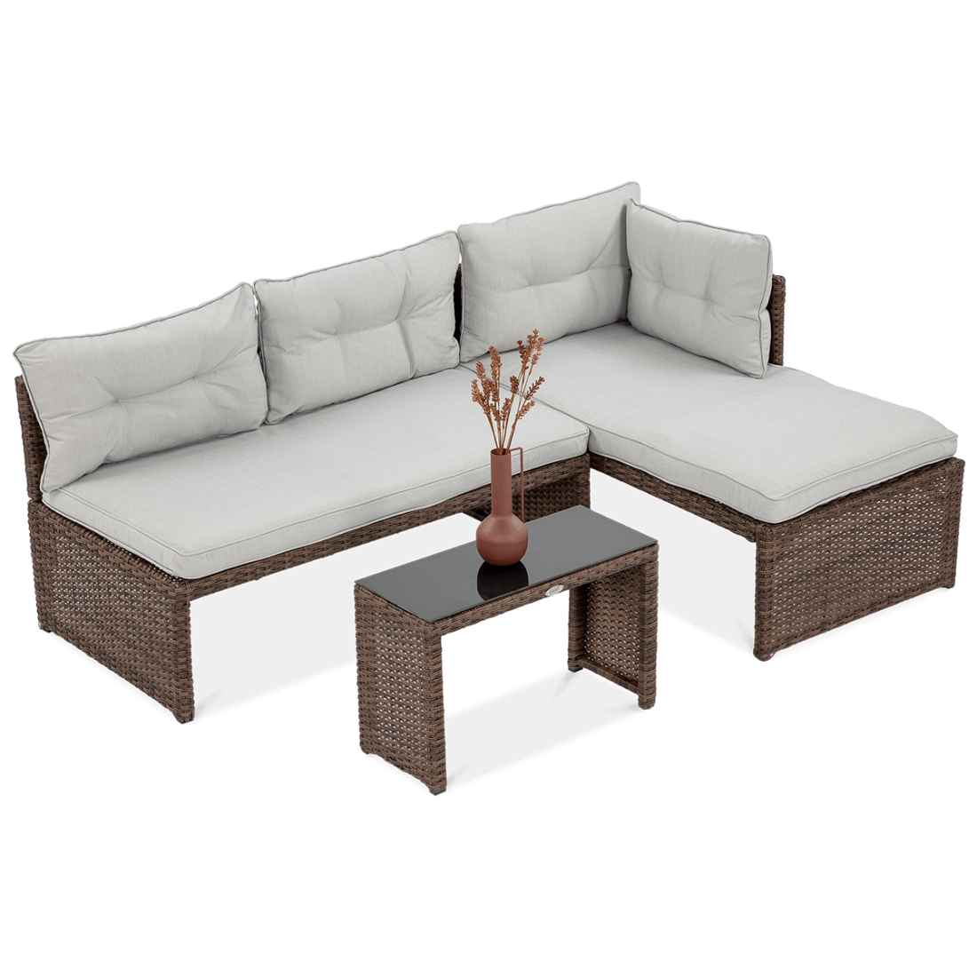 Naroznik technorattanowy Canvas Brown