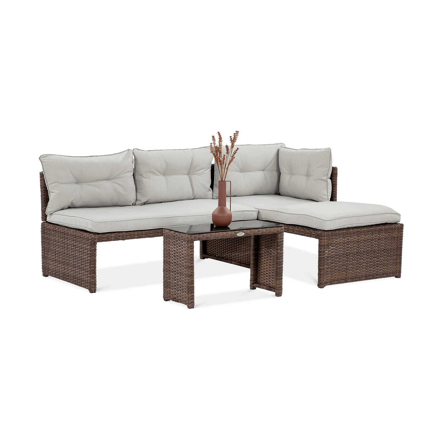 Naroznik technorattanowy Canvas Brown