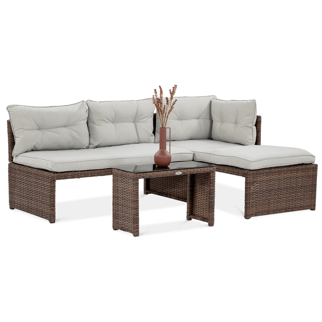 Naroznik technorattanowy Canvas Brown