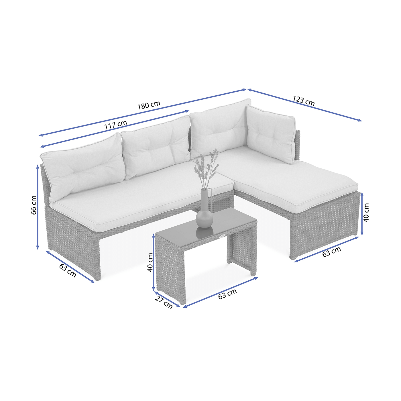 Naroznik technorattanowy Canvas Brown