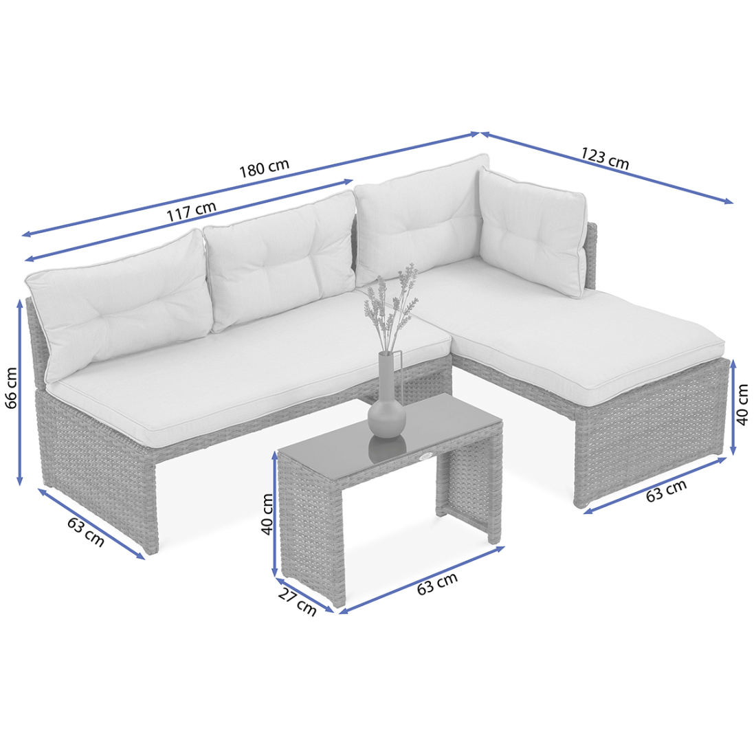 Naroznik technorattanowy Canvas Brown