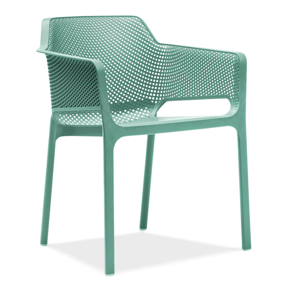 niebieskie krzesło jadalniane z oparciem i podłokietnikami 