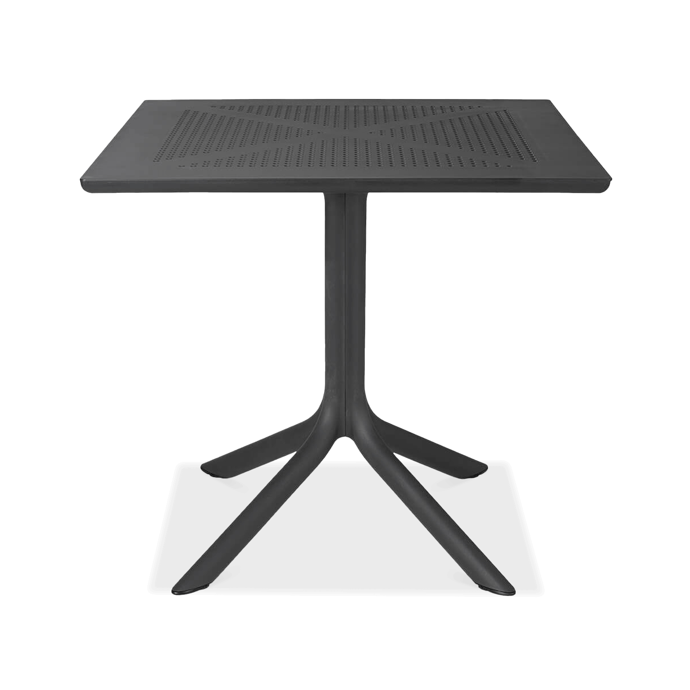 czarny stół ogrodowy na jednej nóżce 