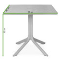 Rycina z wymiarami kwadratowego stolika ogrodowego Nardi CLIP 80
