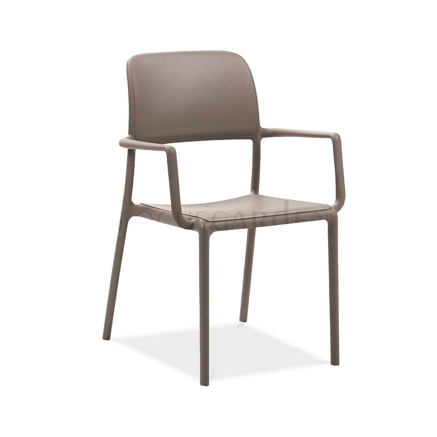 brązowe krzesło z oparciem i podłokietnikiem 