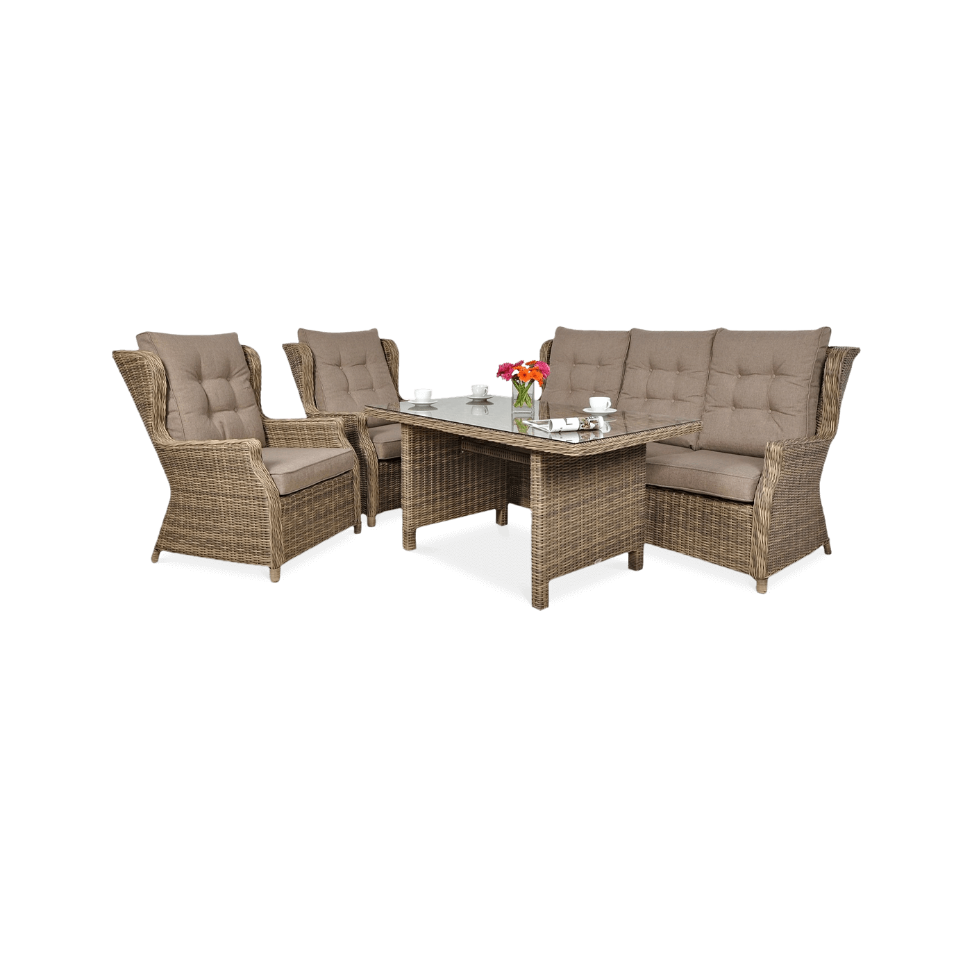 Meble ogrodowe technorattanowe Trivento Dining 3 Brown