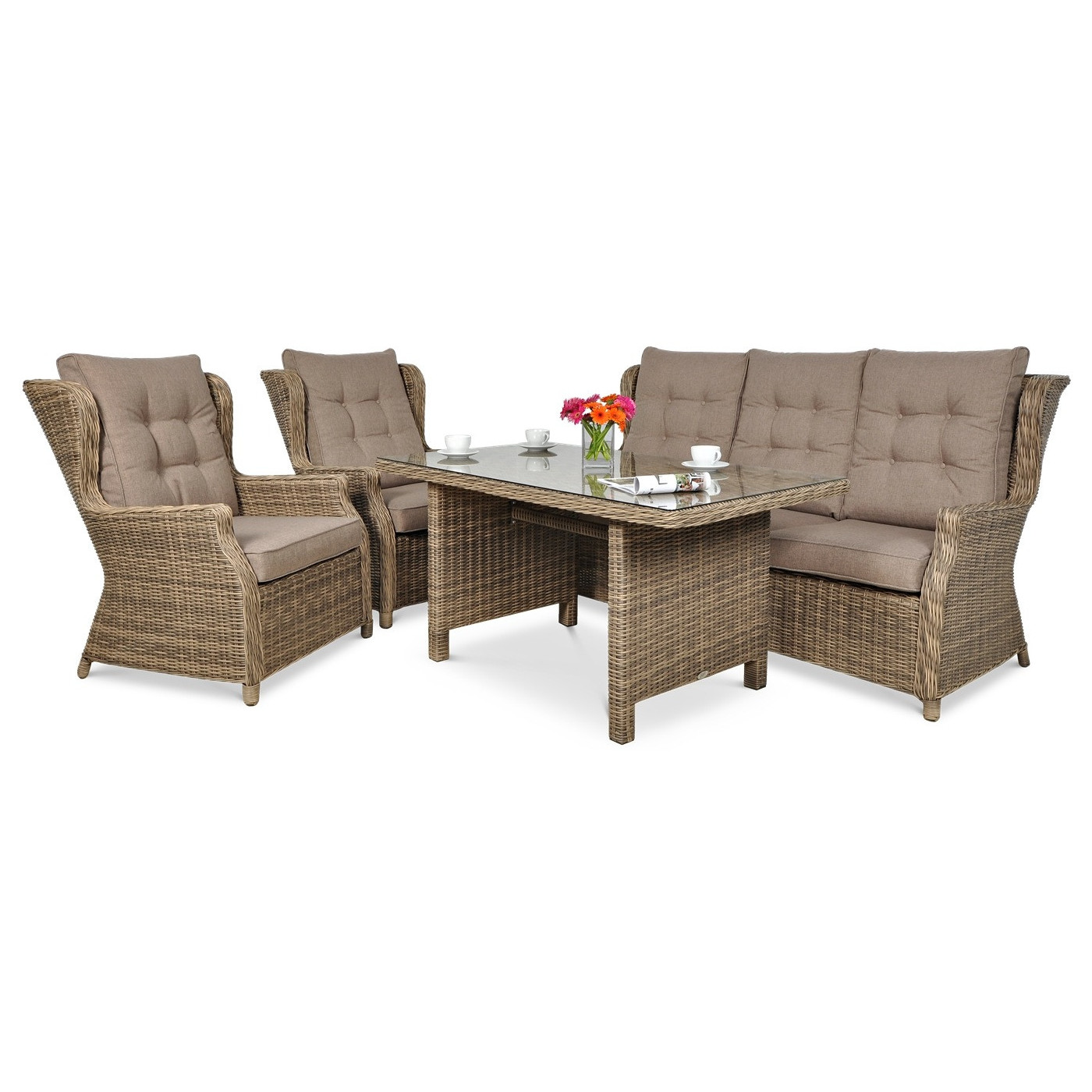 TRIVENTO III DINING ZESTAW BROWN