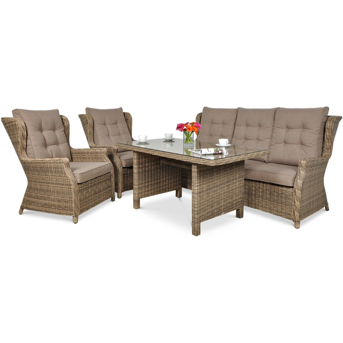 Meble ogrodowe technorattanowe Trivento Dining 3 Brown