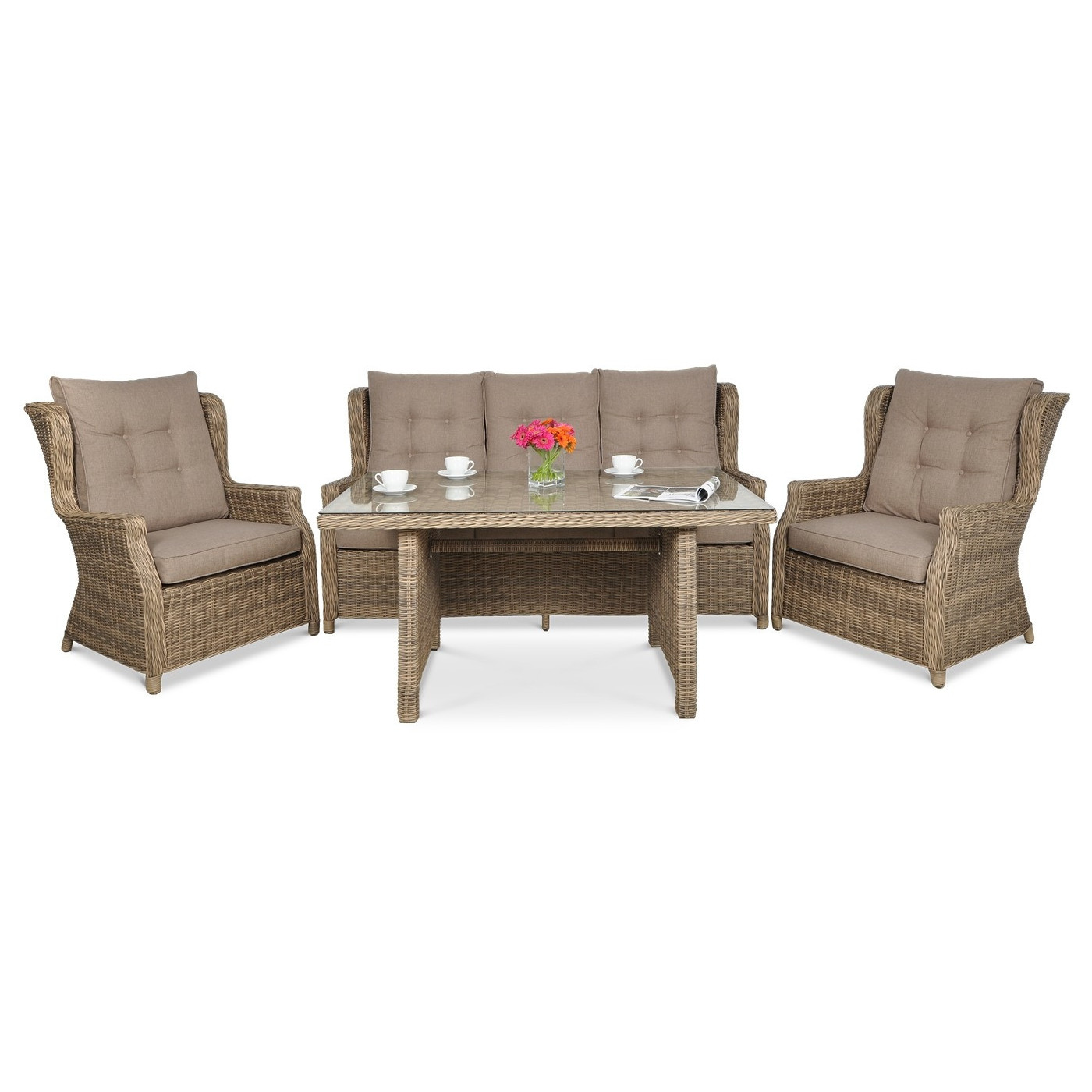 TRIVENTO III DINING SET BROWN