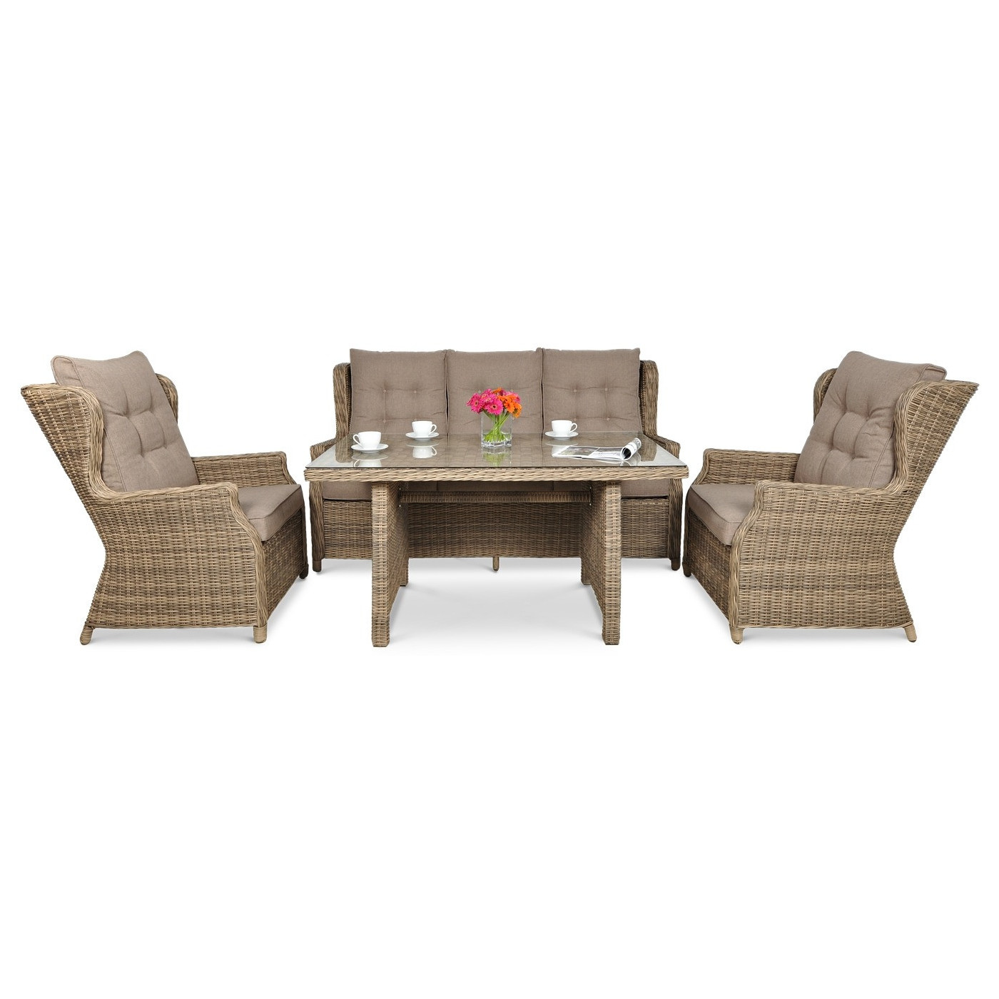 TRIVENTO III DINING ZESTAW BROWN