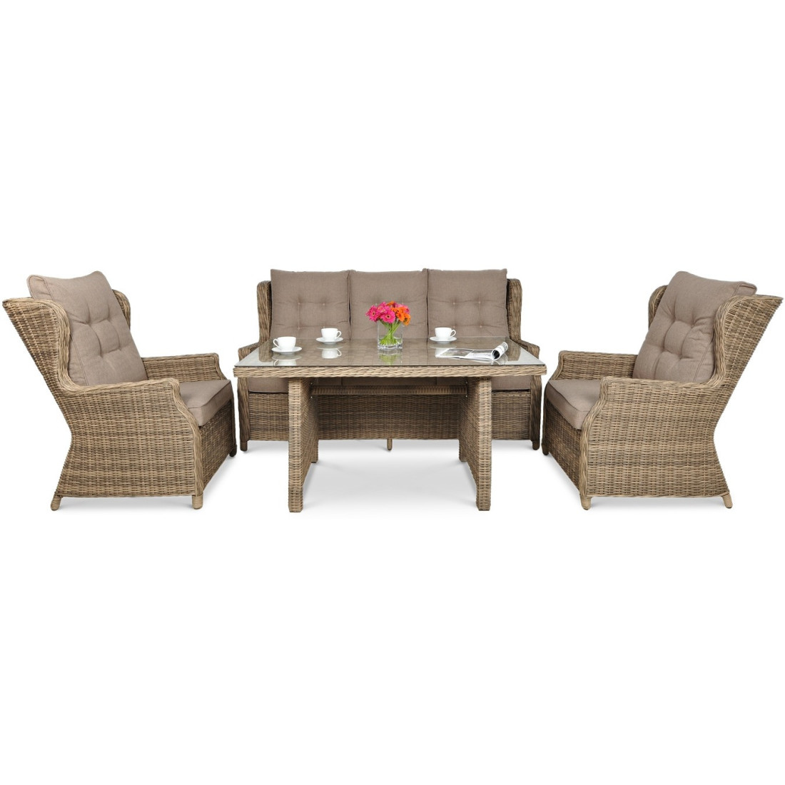 TRIVENTO III DINING ZESTAW BROWN