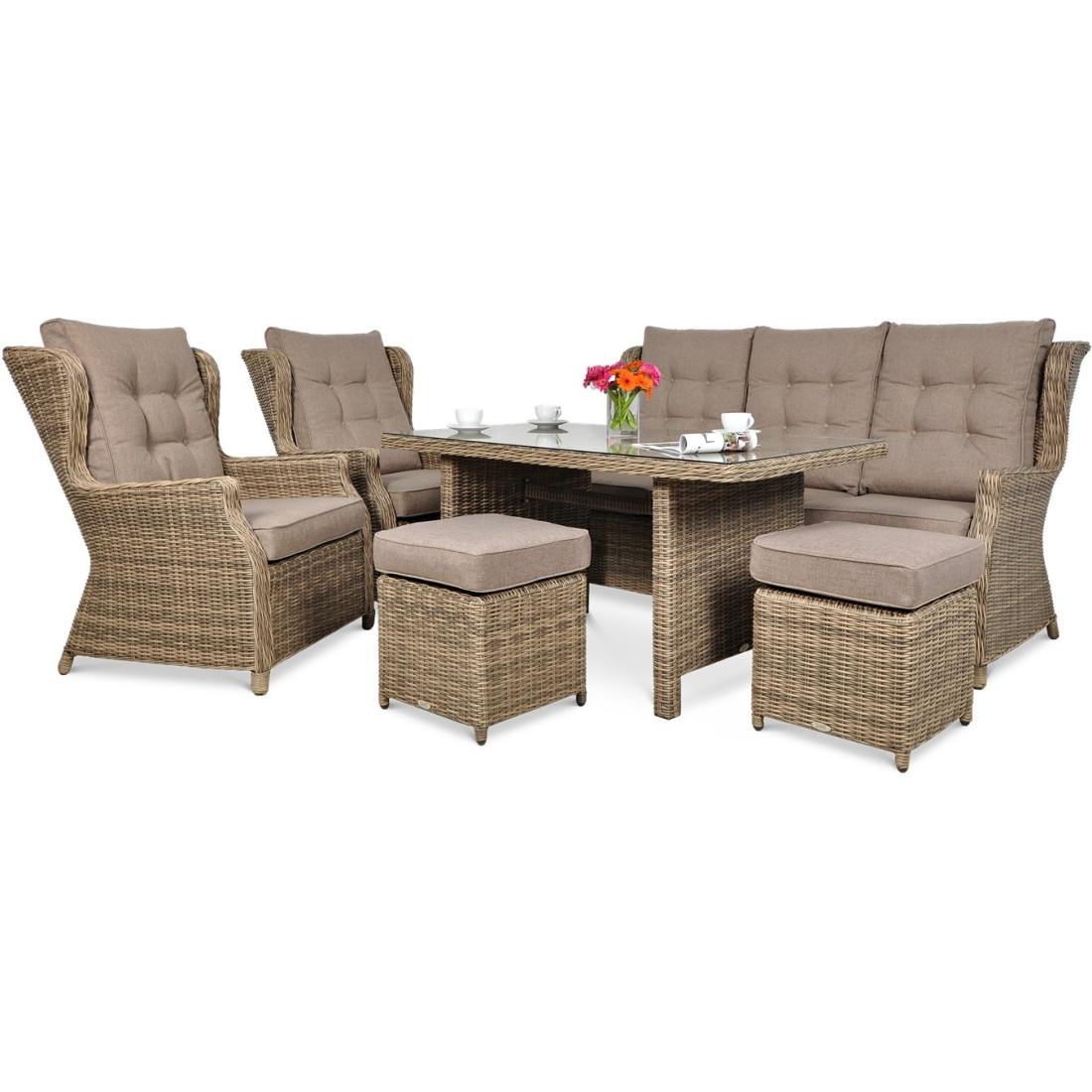 TRIVENTO III DINING ZESTAW BROWN