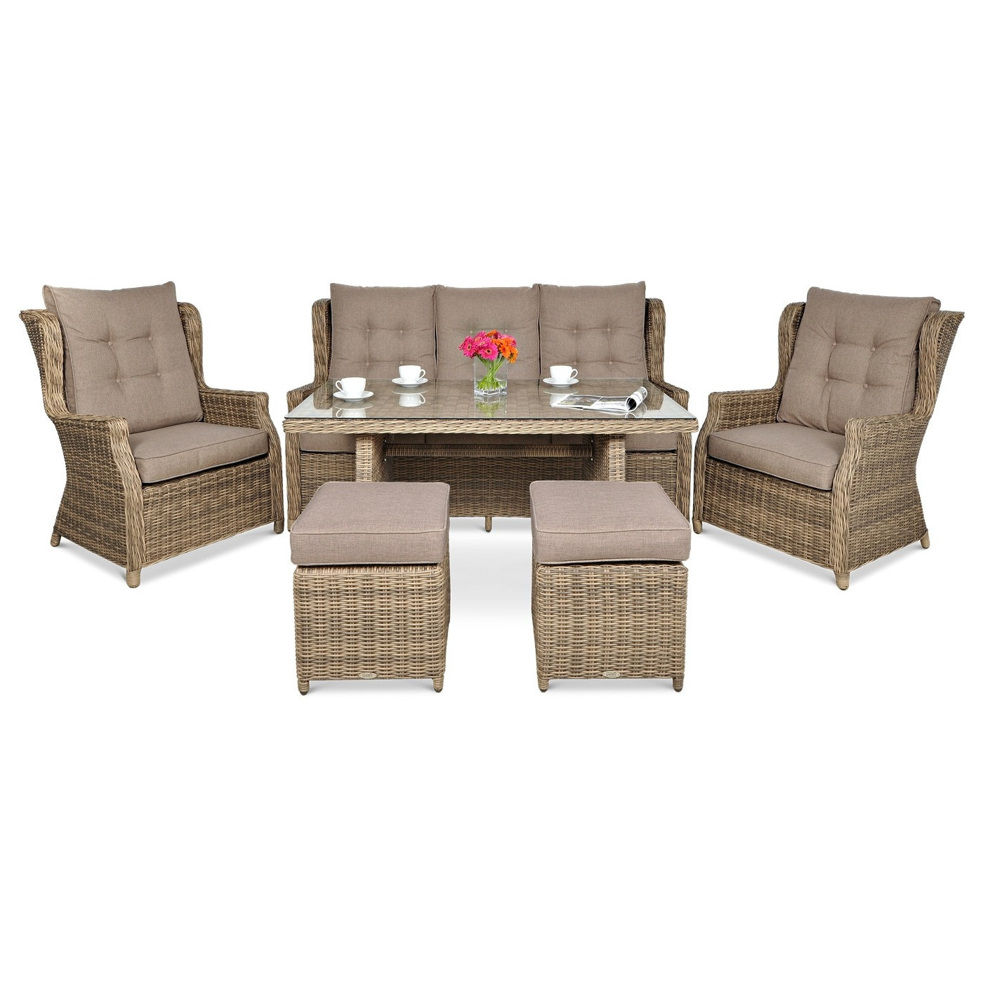 Meble ogrodowe technorattanowe Trivento Dining 3 Brown