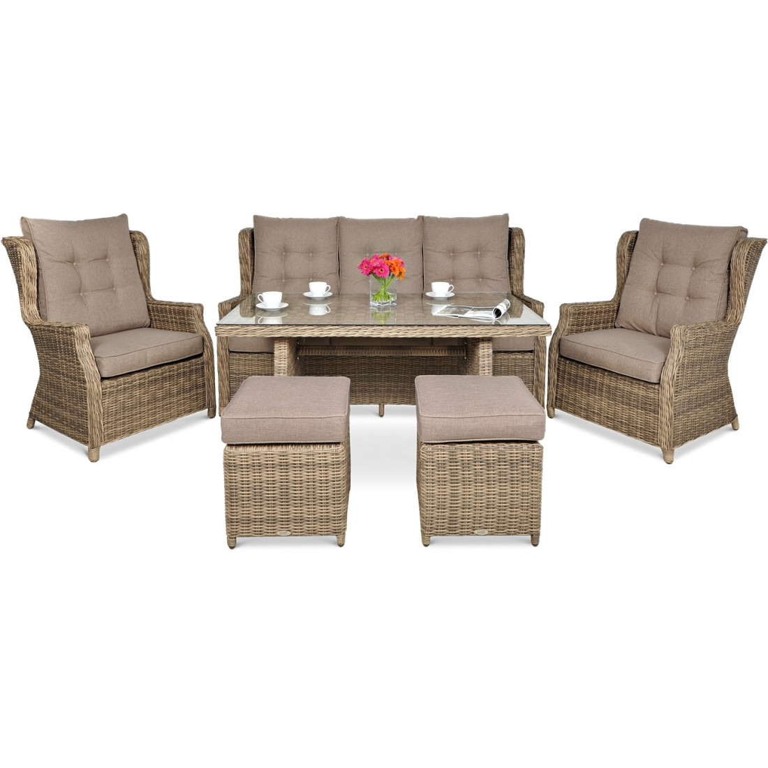 Meble ogrodowe technorattanowe Trivento Dining 3 Brown