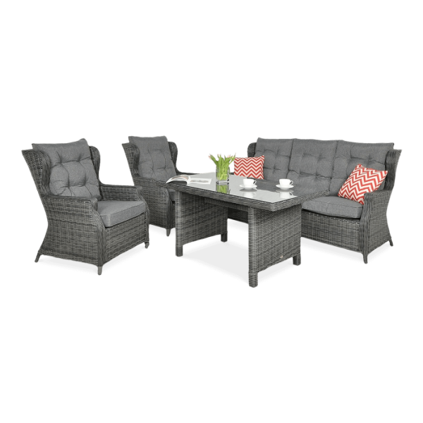 TRIVENTO III DINING SET DARK GREY